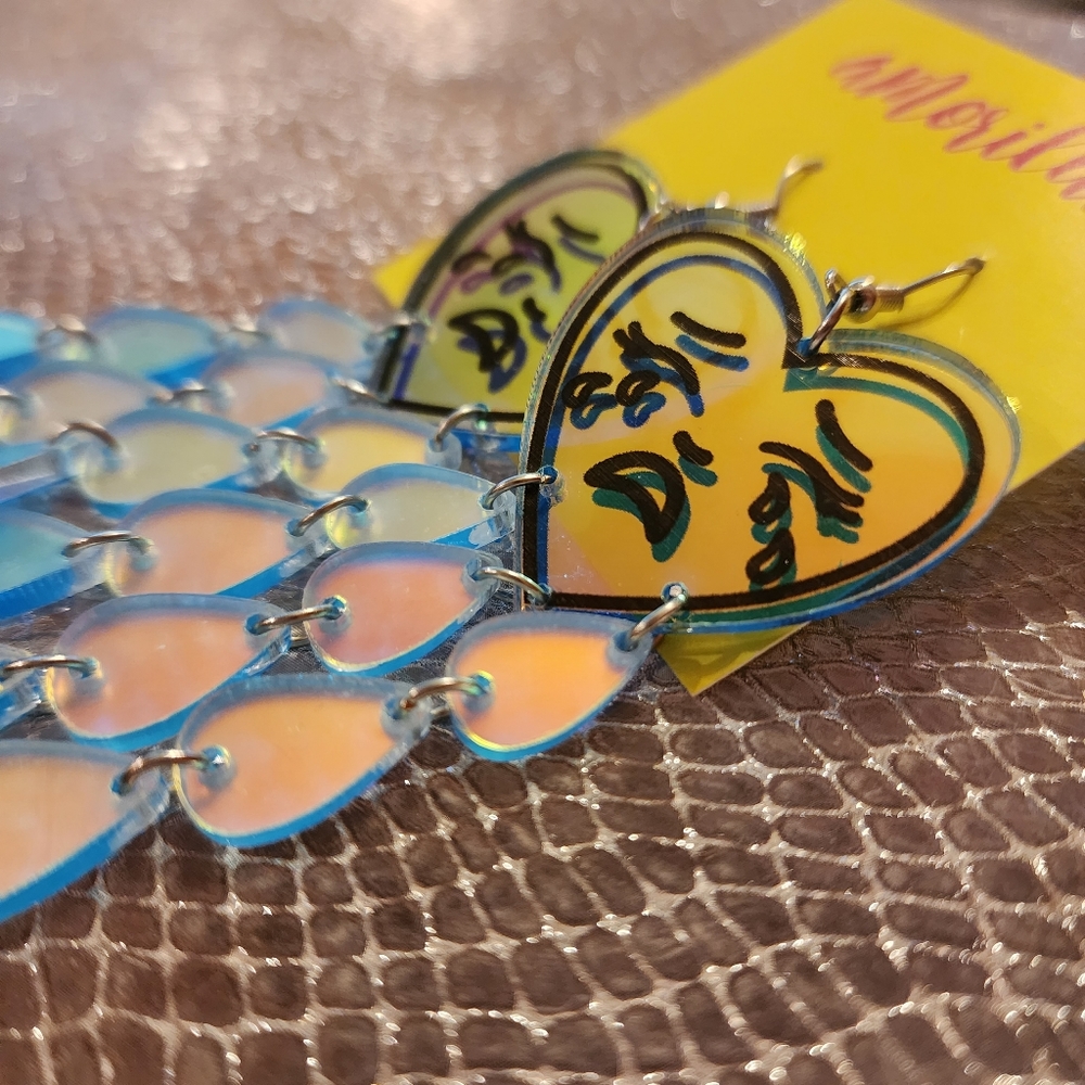 Heart sad face dangles